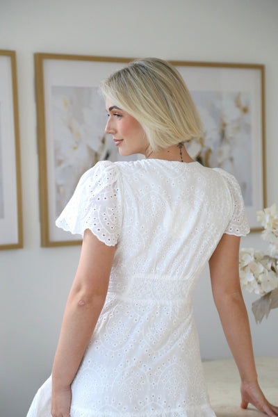 White Scallop Midi