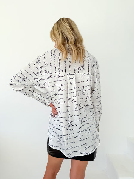 Scribble Satin Shirt