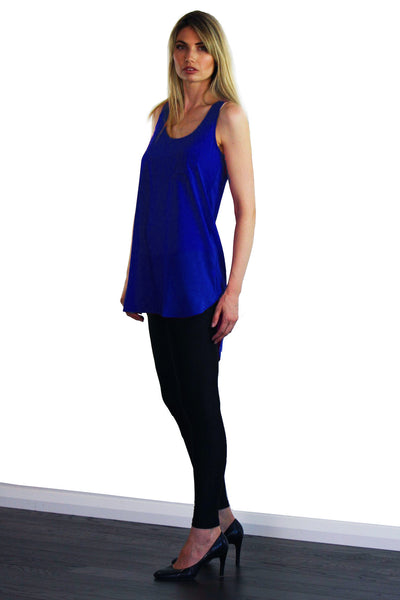 Long Pocket Tank Cobalt Blue