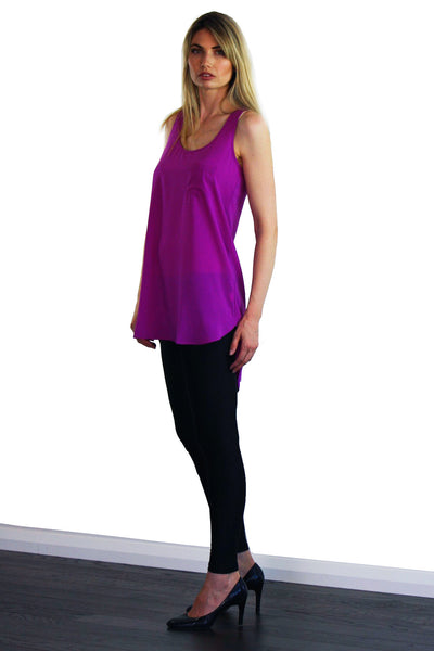 Long Pocket Tank Purple